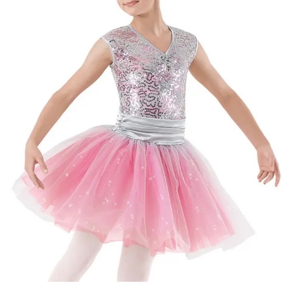Weissman Silver & Pink Ballet Dance Costume - Picture 1 of 5